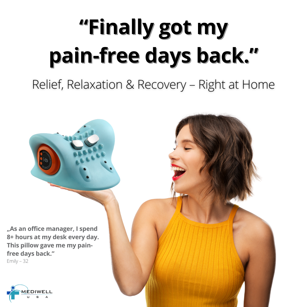 Mediwell NeckRelief Ultra™ – Professional EMS Heating Cervical Pillow