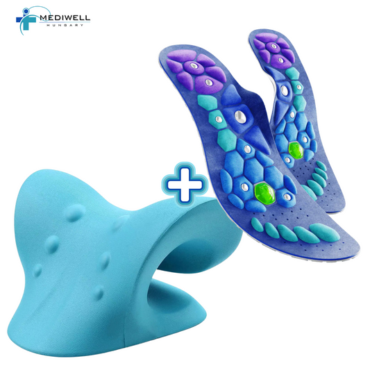 Mediwell ErgoFlex™ Neck & Spine Relaxer + Mediwell MassageWalk™ Acupressure Insoles