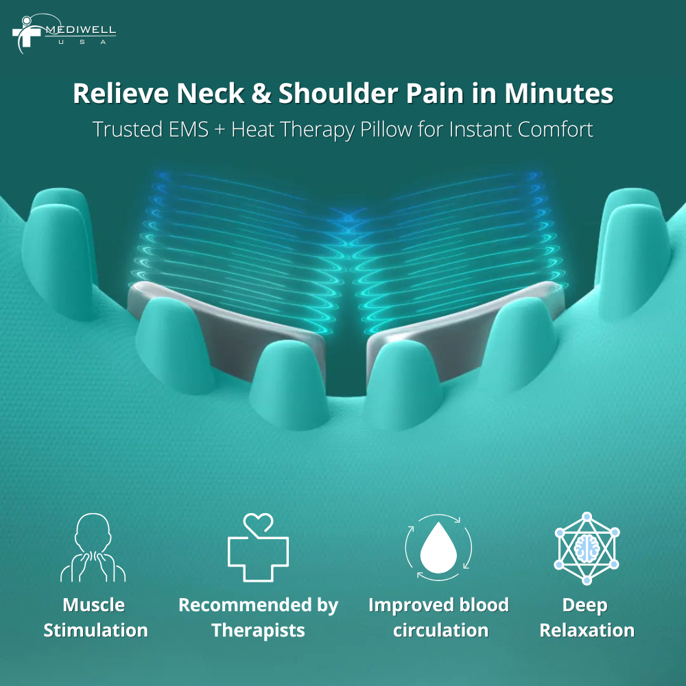 Mediwell Neck Relief Pro™ EMS Heating Cervical Pillow